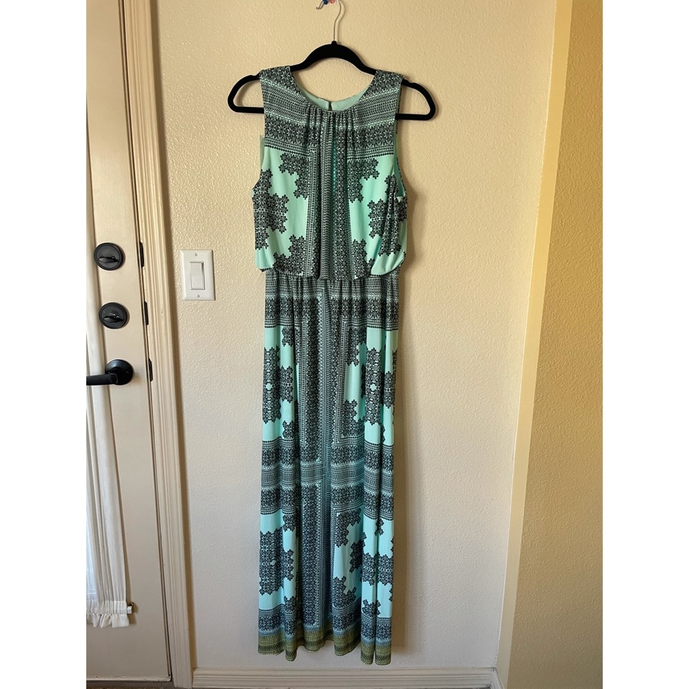 London Times Patterned Maxi Dress
